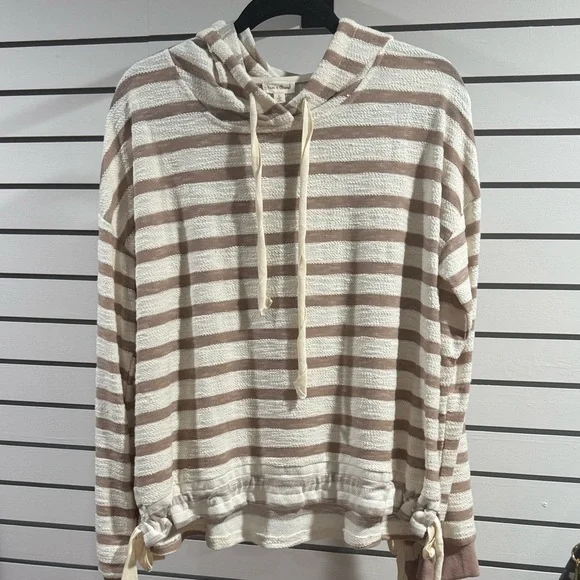 Striped Hoodie with Drawstring - Picture 1 of 3